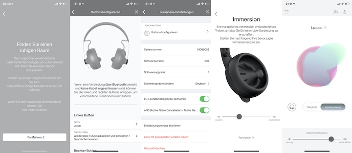 Nuraphone Kopfhoerer iPhone App Screenshots