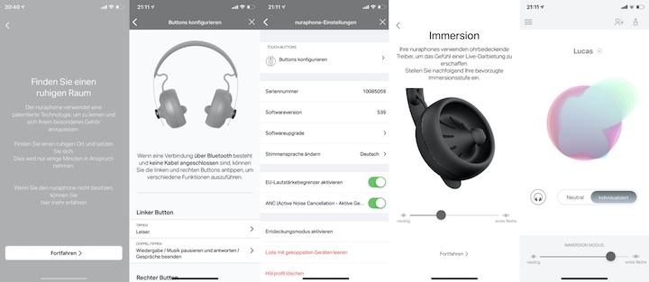 nuraphone Test: Premium Kopfhörer mit Gehörtest & Spitzenklang Nuraphone Kopfhoerer iPhone App Screenshots