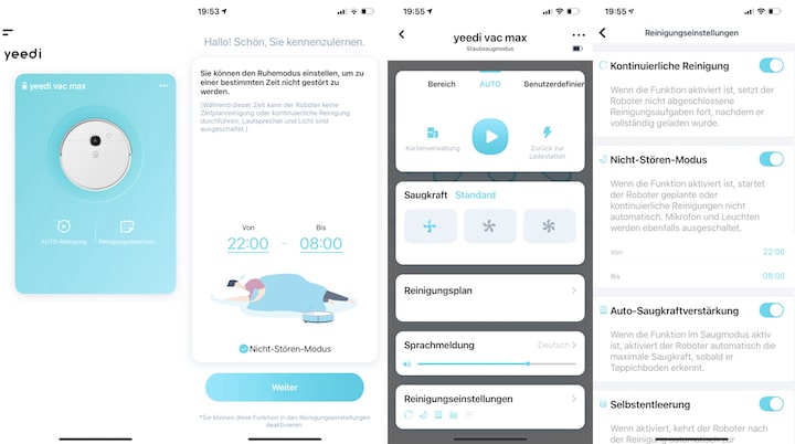 Yeedi App Screenshots und Uebersicht