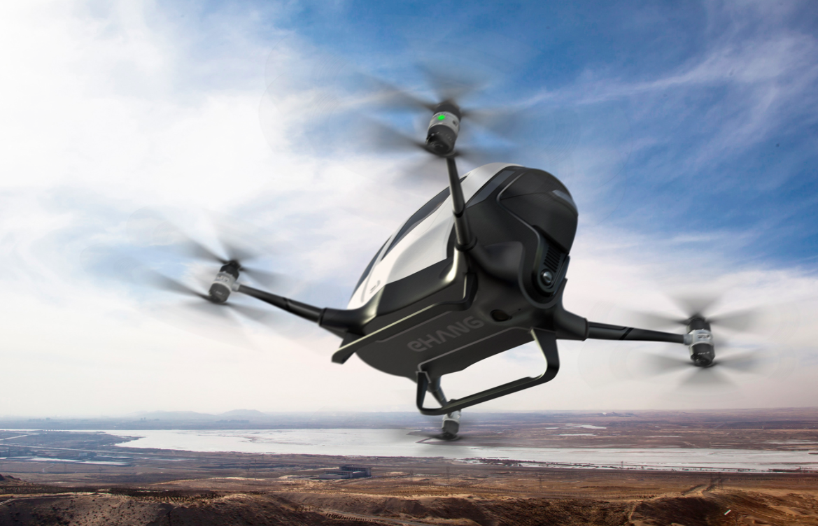 Ehang 184: Das Drohnen-Taxi für den Mensch fliegt 100 kmh
