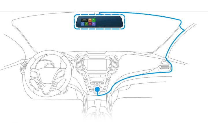 DuDuBell R%C3%BCckfahrkamera Autoinnenraum Skizze