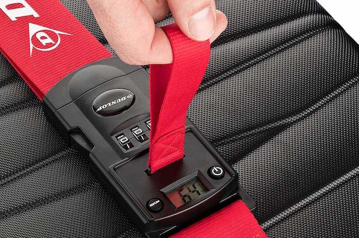 Dunlop 3 in 1 Kofferband mit Kofferwaage in Rot