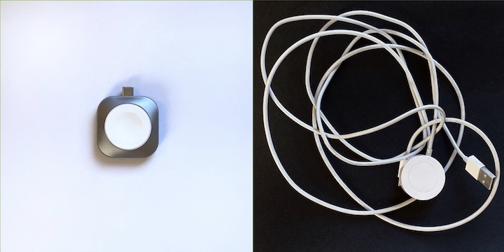 Satechi USB C Charger im Verlgeich zu Apple Watch Ladekabel