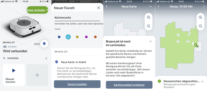 iRobot App mit Wischroboter und Karten.001