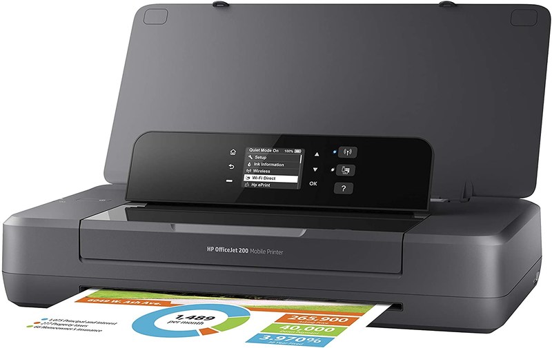 HP Tintenstrahldrucker druckt ein Blatt aus