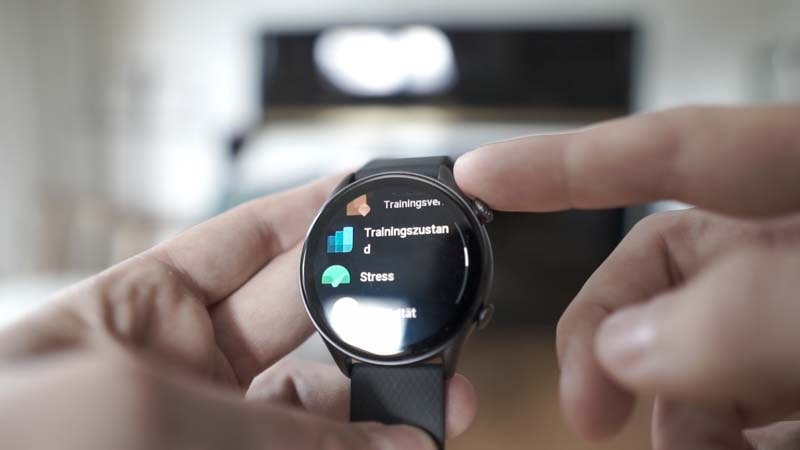 Menü Zepp OS auf Smartwatch
