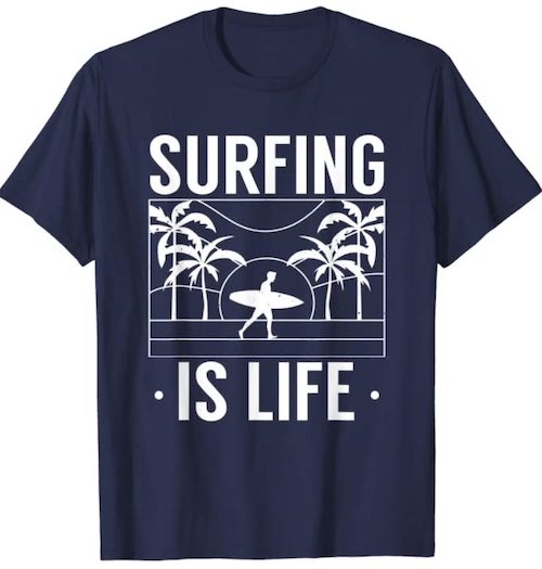 Shirt fuer Surfer mit Spruch bedruckt