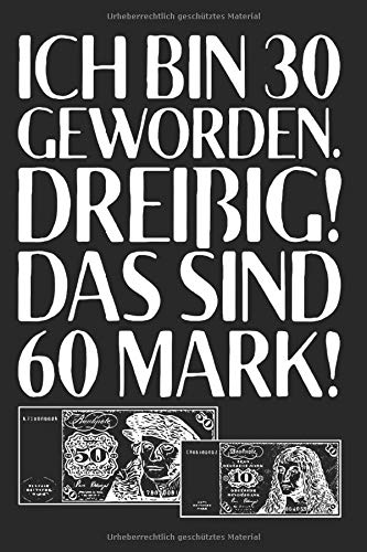 Cover Notizbuch 30 Jahre 60 Mark