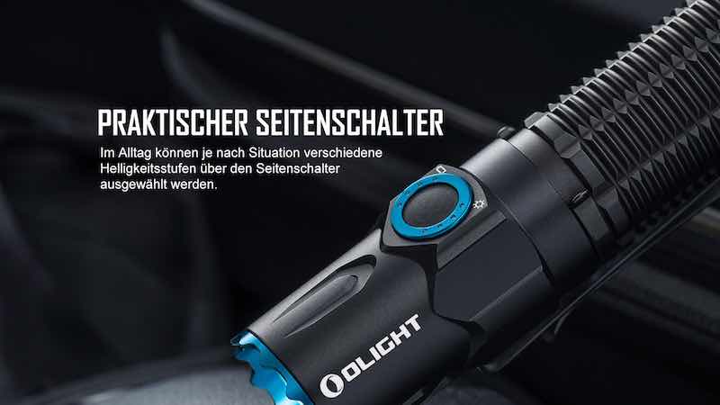 seitenschalter der olight warrior 3