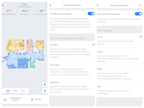 Roborock App in der Uebersicht