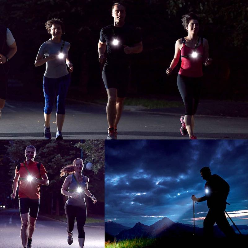 Lauflicht an Menschen beim Laufen in der Dunkelheit