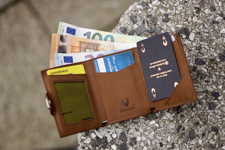 donbolso wallet air mit bargeld und karten