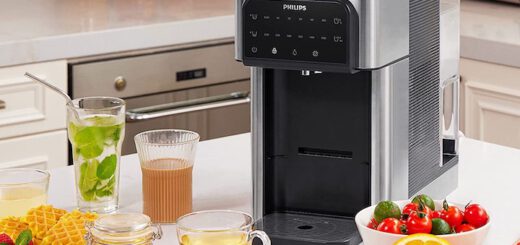 Philips Water ALL IN ONE steht neben Fruechten Tee und Essen 520x245