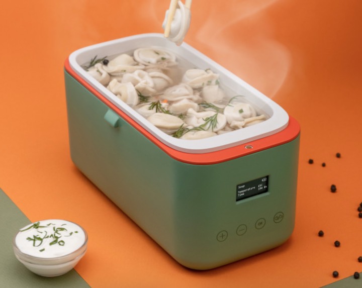 Sunny Side Lunchbox mit Essen und Dip
