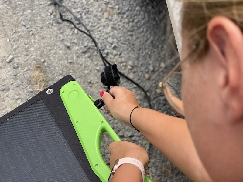 solarkabel im panel einstecken