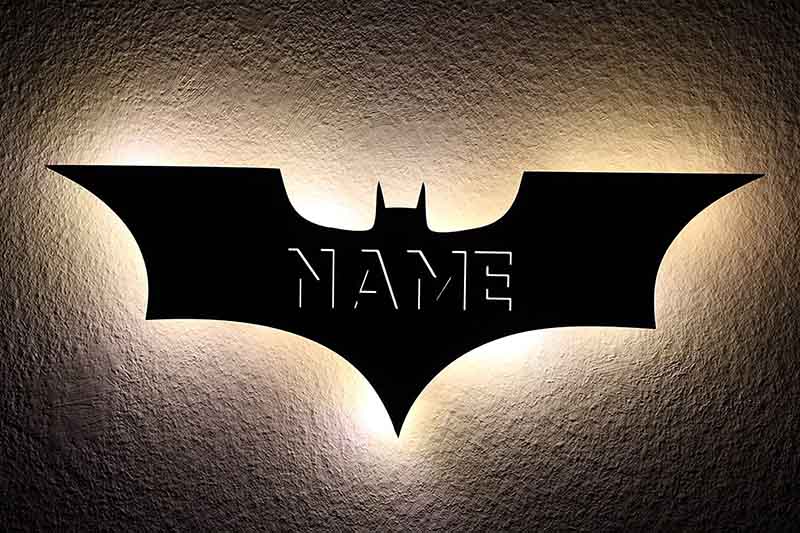 Personalisierte Batman Wandlampe