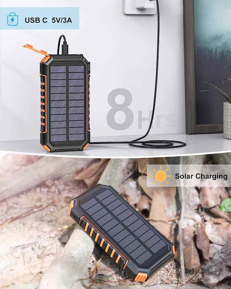 Solar Powerbank mit Taschenlampe