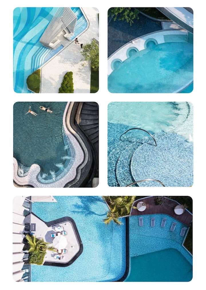 Collage von verschiedenen Pool Formen