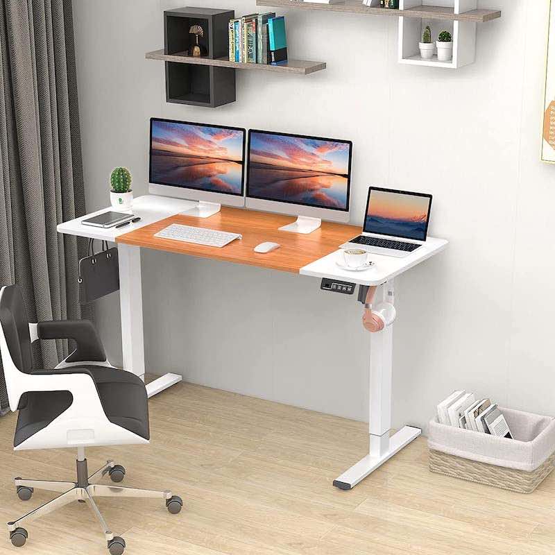 ERGOMAKER Schreibtisch mit zweifarbiger Tischplatte