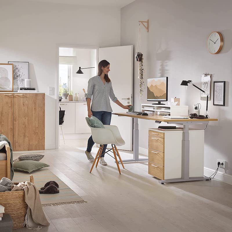 boho office Basic Line Tisch mit Holzplatte in Buero