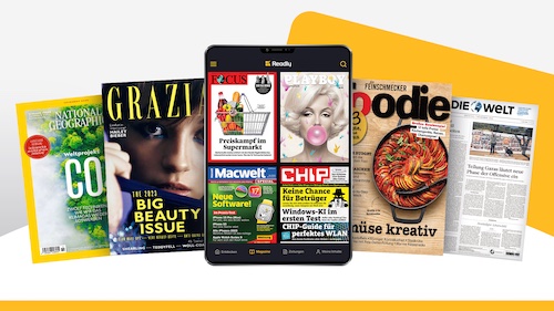 Zeitschriften in Readly App auf Tablet