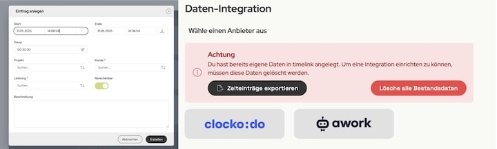 Timelink App Screenshot