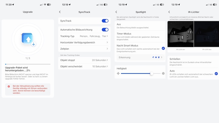 Reolink OMVI 3i WiFi im Test – Vielseitige Blickwinkel Reolink App Screenshot Einstellungen