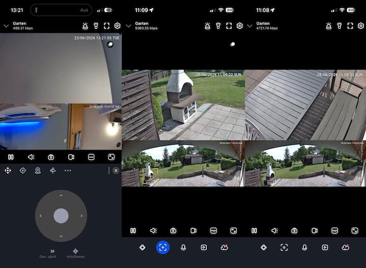 Reolink OMVI 3i WiFi im Test – Vielseitige Blickwinkel Reolink App Screenshot Kamerabild